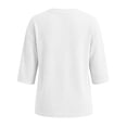 thumbnail image 6 of Naotn 3/4 Sleeve Shirts for Women Summer Casual Solid Color Crew Neck Tops Fall Fashion Loose Holiday Blouses, 6 of 7