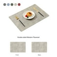 thumbnail image 1 of Cloth Placemat Faux Leather Table 5 2 Mat Protector Waterproof Oil-proof Non-slip Dinning Pad for Home Hotel, Gray, 1 of 9