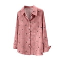 thumbnail image 7 of Giftesty Button up Shirts for Women Long Sleeve Dress Shirt with Pocket and Heart Print Casual Loose Blouses Tops, 7 of 7