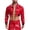 Red, variant on Mens Wetlook Leather Cropped Black Jacket Zip Up Lapel Short Club Coat