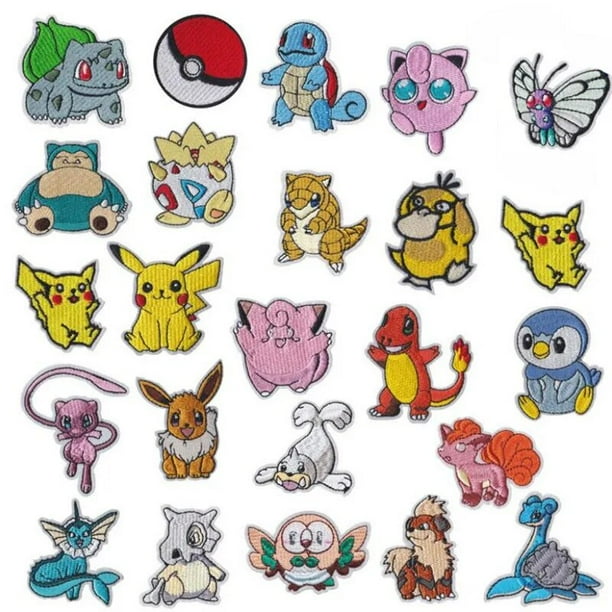 Parche De tela De Pokemon De 30 estilos pegatinas para ropa De Pikachu parches bordados para coser apliques De hierro para ropa ropa De dibujos animados DIY Walmart en linea