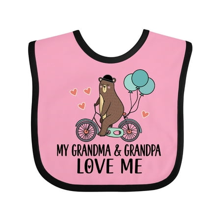 

Inktastic Grandma Grandpa Love Me Gift Baby Boy Bib