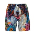 thumbnail image 4 of Lsque Mens Swim Trunks Oil Painting Sunflower Puppy Pattern - Bathing Suit Compression Liner - Beach Swim Shorts Swimwear - (S-3XL) - Stretch Quick Dry -XX-Large, 4 of 9