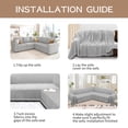 thumbnail image 6 of HDCAXKJ Washable L Shape Sofa Covers Reversible Sectional Couch Covers Corner Sofa Slipcovers Blankets Sofa Cover for Living Room Home Decor,91"x252",Gray, 6 of 10