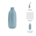 thumbnail image 4 of Ceramic Vase with Plaid Textured Pattern for Living Room Decor and Home Accent - Decorative Flower Vase for Room, Bedroom or Office Display - Elevate House and Table Decor Styling - 12", Blue, 4 of 11