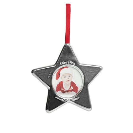 Creative Cheap Christmas Gift Ideas Tiny Ideas Holiday Keepsake Photo Ornament, Perfect Gift for Baby's First Christmas, or Creative Baby Shower Gift, Silver ()