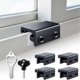 thumbnail image 2 of Adjustable Aluminum Window Locks with Keys - 4 Pack Sliding Security Locks for Home, Office, 2 of 5