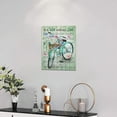 thumbnail image 3 of Teal Bicycle Wall Art Inspirational Bike Flowers Pictures Wall Decor It Is Well with My Soul Music Canvas Prints Framed Modern Painting Artwork for Bathroom Kitchen Bedroom Living Room 12"x16", 3 of 6