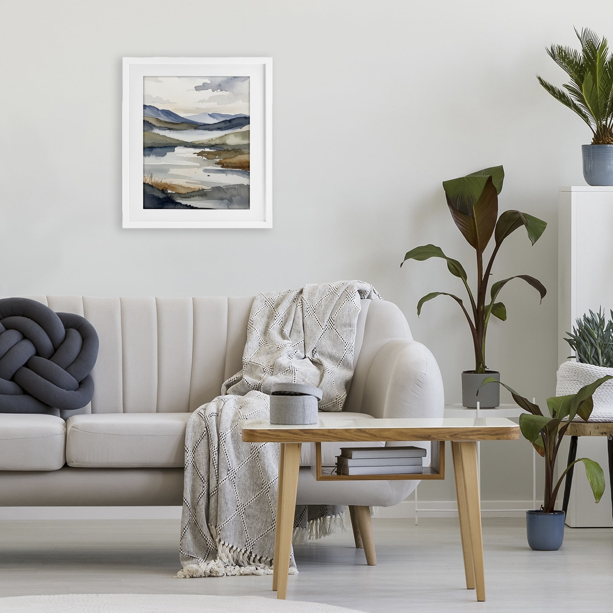 Stupell Industries Flow Of Water Pond White Framed Print Under Glass, design by Alonza Saunders