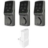 Lockly Secure Keyless Smart Deadbolt Door Lock, Bronze (3 Pack) w/ Door Sensor