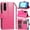 Hot Pink, variant on TJS for Samsung Galaxy A17 5G Phone Case, Luxury Wallet Card ID Zipper Money Holder Cover for Galaxy A17 5G (Black)