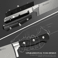 thumbnail image 2 of Astercook 14-Piece Kitchen Knife Set with Block and Built-In Sharpener, Forged High-Carbon Stainless Steel Knives, Full-Tang Triple-Rivet Handles, Midnight Black, 2 of 9