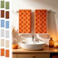 thumbnail image 5 of Leutsin 2 Pack Fall Pumpkin Kitchen Towels, Blue Jacquard Pumpkin Pattern Absorbent Dish Hand Towels, Farmhouse Seasonal Thanksgiving Halloween Kitchen Counter Home Decor, 16 x 24 inch, 5 of 7