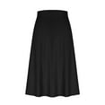 thumbnail image 6 of A-Line Midi Skirts for Women - High Waist Knee Length Flared Casual Stretchy Flowy Skirt Black M, 6 of 8