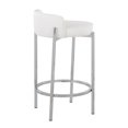 thumbnail image 6 of Chloe Contemporary Counter Stool In Chrome Metal And White Faux Leather - Set Of 2, 6 of 8