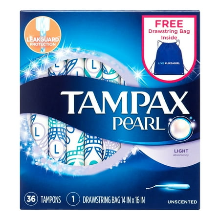 tampax pearl lite tampons bag drawstring count dialog displays option button additional opens zoom walmart