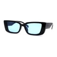 thumbnail image 3 of Womens Retro Mod Square Cat Eye Thick Plastic Sunglasses Black Blue, 3 of 4
