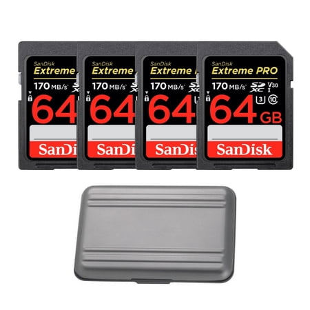UPC: 0663701854084 | SanDisk 64GB Extreme PRO 170 MB/s UHS-I SDXC Memory Card Bundle with Case