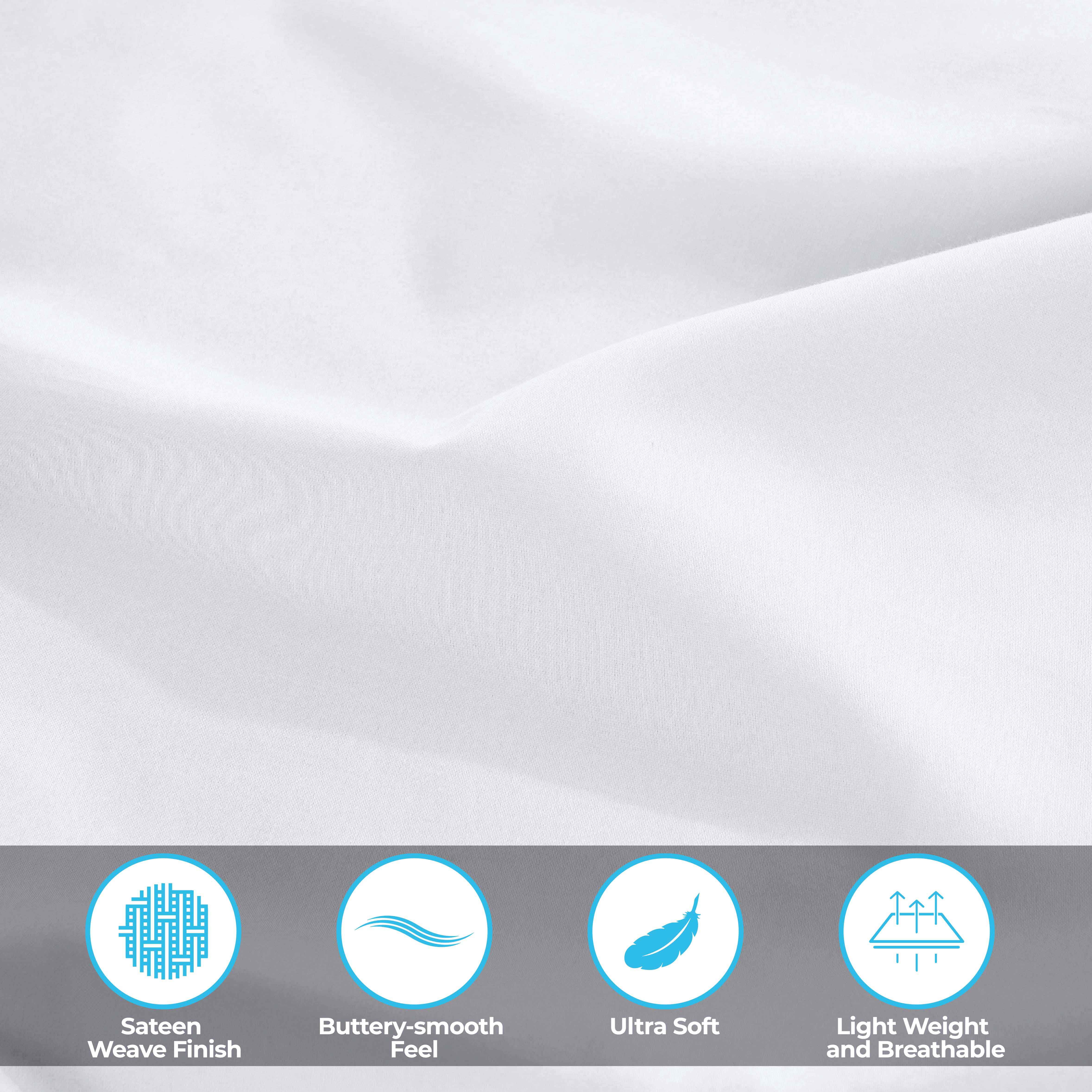 Superior Egyptian Cotton 300 Thread Count Pillowcases, Set of 2, King, White