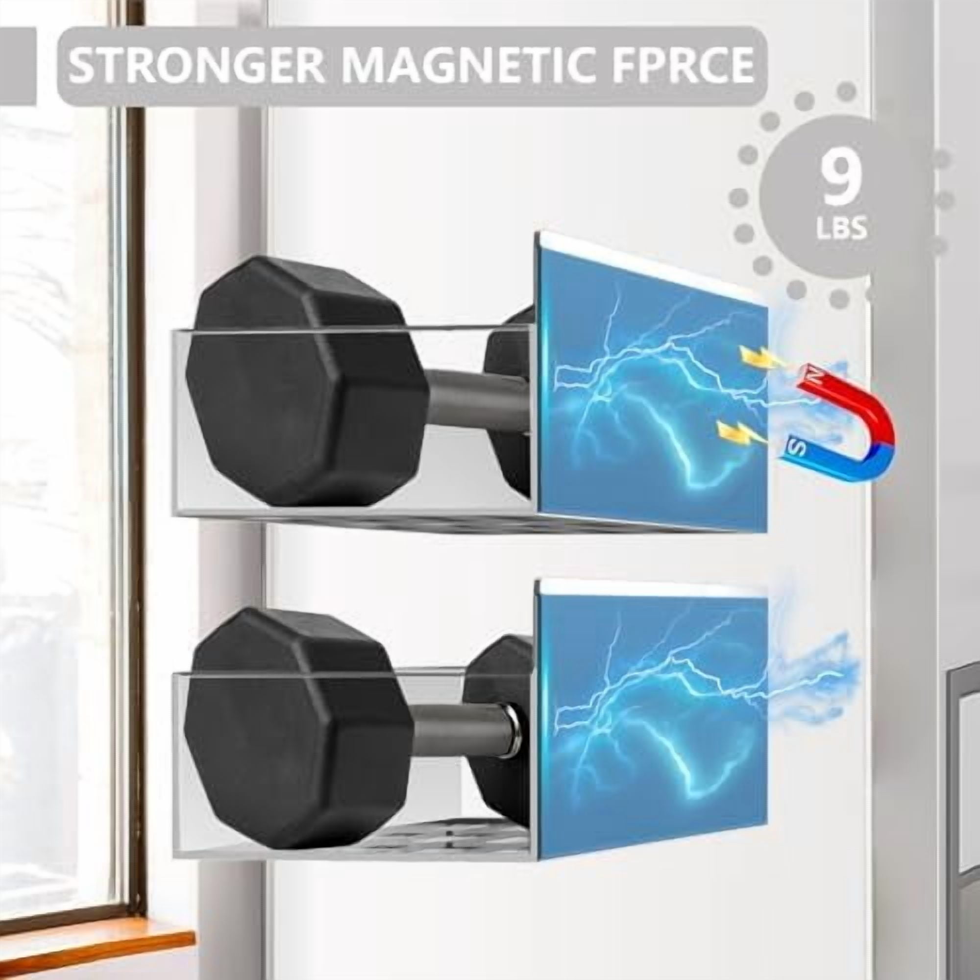 Magnetic Spice Rack for Refrigerator Magnetic Shelves Storage Seasoning Organizer for Fridge (4pack-Grey)