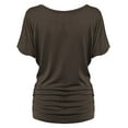 thumbnail image 3 of Made by Johnny Women's Dolman Drape Top with Side Shirring XXL BROWN, 3 of 4