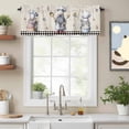 thumbnail image 2 of Kitchen Chef Dwarf Valance Curtain for Windows Desserts Donuts Ice Cream Black Plaid Rod Pocket Curtain Valances Short Window Treatments Panels for Kitchen Bathroom Laundry Room Basement 42 x 12 Inch, 2 of 9