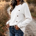 thumbnail image 7 of cocolona Womens Fall Sweater Plus Size Long Sleeve Decorative Buckle Crew Neck Sweaters, 7 of 7