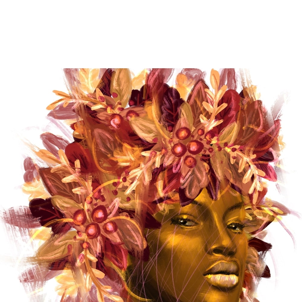 Beauty from Within Flowerhead -14"x14" Canvas Artwork - Multi-Color 20 x 30