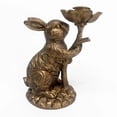 thumbnail image 5 of Rirozkan Rabbit Candle Holder, Resin Candlestick with Flowers, Vintage Standing Bunny Decor, Gold Finish Tabletop Ornament, Spring Home Accent for Living Room Shelf Easter Mantel Decoration, 5 of 6