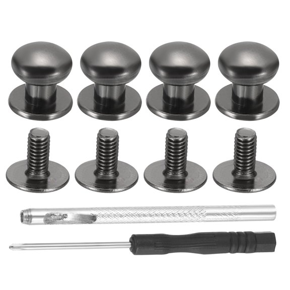 Uxcell 30 Set 9*8*6mm Spikes for Clothes Screw Flat Head Spikes Rivets Metal Black