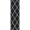 thumbnail image 3 of Jersey Shag Contemporary Diamond Dark Gray and White Polypropylene Indoor Runner Rug, 2'x8' Rectangle, 3 of 9