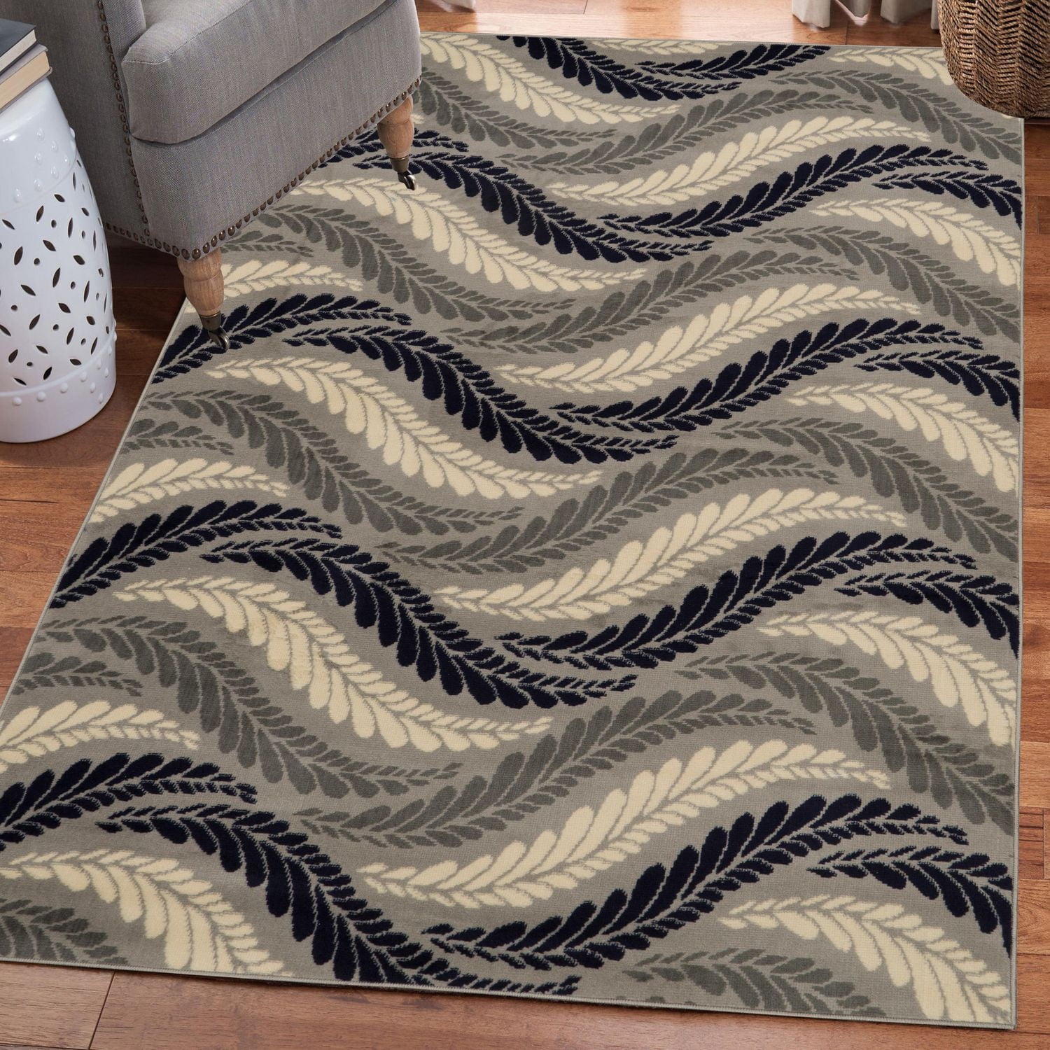 Capri Bridger Grey & Blue 4' 3" x 7' 3" Area Rug