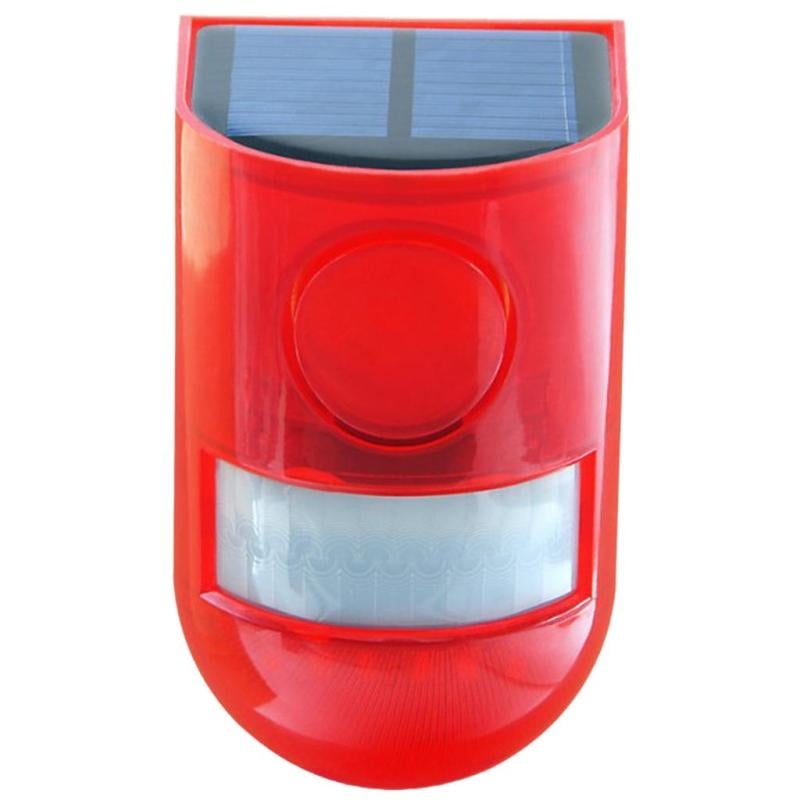 6x Motion Sensor Solar Power Sound Alarme Strobe Light 6 DEL Flasher Light 110db 