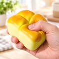 thumbnail image 5 of Realistic Bread Loaf Squishy Toy, Soft Wet Look Square Bread Stress Ball with 4 Buns, Slow Rising Squeeze Fidget Toy, Stress Relief Sensory Toy for Kids Adults, Bakery Desk Gift, 5 of 8