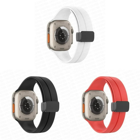 SOLOLUP (1Pack/3Pack) Silicone Magnetic Band for Apple Watch Bands 45mm 41mm 40mm 44mm 49mm 38mm 42mm for Women Men Elastic Adjustable Sport Band Wristbands Strap for iWatch Ultra 8 7 6 5 4 3 2 1 Nike