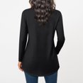 thumbnail image 5 of Womens Long Sleeve Shirt Crew Neck Casual Top Basic Blouse Fall Fashion Loose Fit Tunic Elegant Y2K Style Outfits Black 3XL, 5 of 5