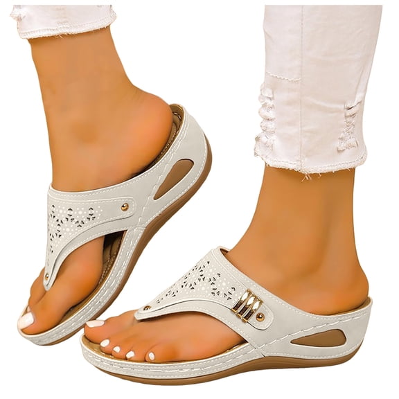 Arch Support Summer Slippers - Women’s Orthopedic Sandals with Hollow Metal Thick Sole for Flat Feet