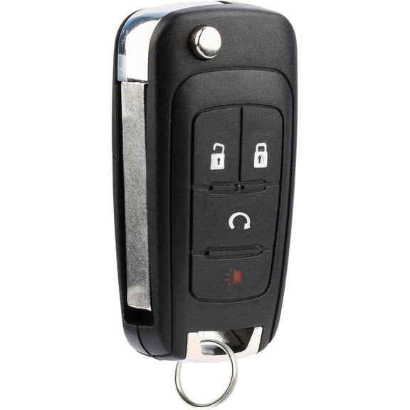Keyless Entry Remote Start Flip Car Key Fob Control 4-Button Replacement for 2010 - 2019 Chevrolet Equinox Impala Sonic Trax Buick Encore (OHT01060512, KR55WK500733)