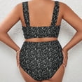 thumbnail image 2 of Aayomet Womens Bathing Suits Swimsuit Multi Color Solid Color Big Size Swimsuit Knitted Swimsuit (Black, XXXL), 2 of 5