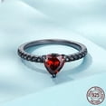 thumbnail image 2 of Sterling Silver S925 Womens Natural Diamond Heart Shaped Ring for Women, 2 of 10