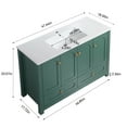 thumbnail image 4 of 48" Bathroom Vanities Sink Combo, Modern Bathroom Storage Cabinet with Two Drawers and Four Doors, Undermount Single Ceramic Sink, Green, 4 of 10