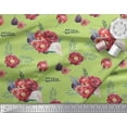 thumbnail image 3 of Soimoi Green Rayon Fabric Fig,Pomegranate & Floral Fabric Prints by Yard 56 Inch Wide, 3 of 3