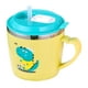 thumbnail image 2 of Vaso de acero inoxidable con pajita para niños pequeños, doble capa, antiescaldaduras, diseño creativo de dibujos animados, escala de medición, ideal para leche y agua., 2 of 7