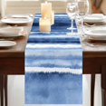 thumbnail image 3 of Table Runners 72 Inches Long Dress Scarves, Blue Stripes Farmhouse Kitchen Table Runner, Coffee Tablerunners, Watercolor Retro Ombre Abstract Tie Dye Art 14x72 Inch, 3 of 9