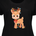 thumbnail image 4 of Inktastic Cute Christmas Reindeer with Christmas Lights Women's Plus Size T-Shirt, 4 of 5