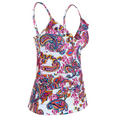 thumbnail image 3 of Hilor Women's Tankini Tops Shirred Ruffled Swimsuits V Neck Swimwear Top, 3 of 6