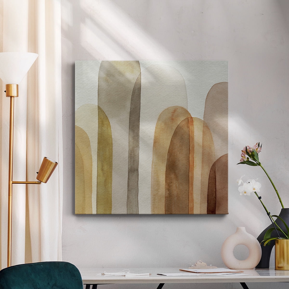 Wexford Home Desert Watercolor Arches II-Premium Gallery Wrapped Canvas, 32" x 32" - Ready to Hang