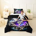 thumbnail image 2 of Metsweet Animal Dragon Tiger Unicorn Twin Comforter Sets 2pcs, Japanese Style Bedding Set,Black Reversible,1 Comforter and 1 Pillowcase, 2 of 6