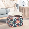 thumbnail image 3 of Yayeee Collapsible Storage Bin with Lid Fabric Closet Decorative Basket with Handles, Green Abstract, 3 of 7