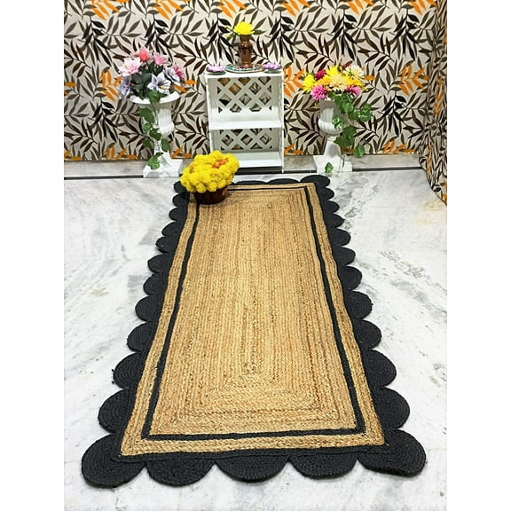 Handwoven Natural Jute Area Rug – Eco-Friendly, Durable & Stylish Floor Décor Rug, Rural Rugs Size - 2.6 x 8 Feet (78 cm x 240 cm)